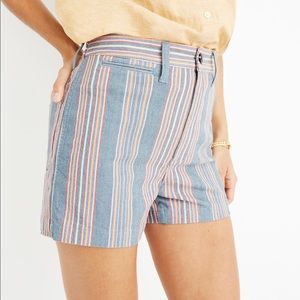 NWT Madewell | Emmett Denim Short | Rainbow Stripe